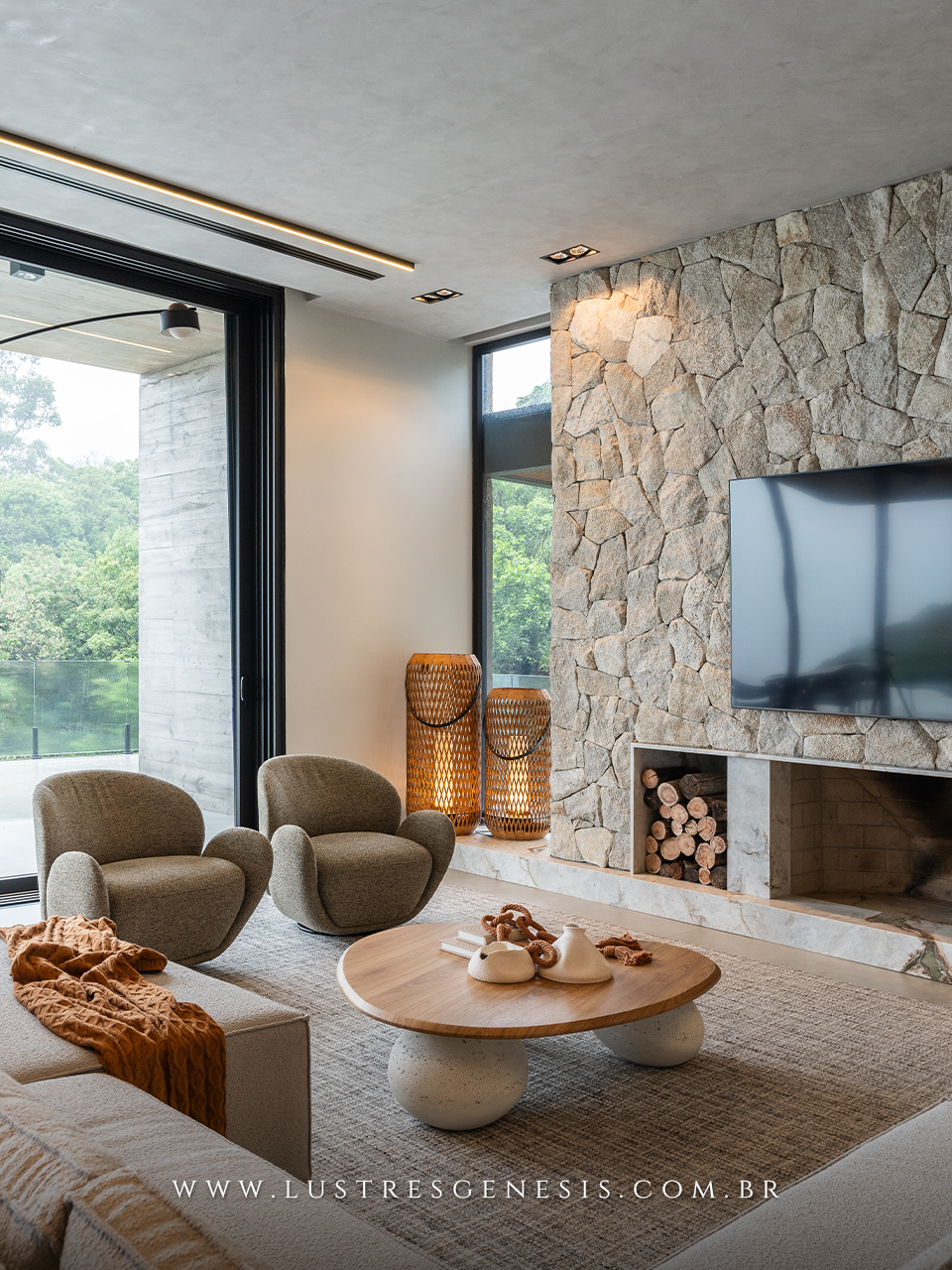 Luminária de Chão Coluna Lanterna Rustico de Madeira Redondo para Sala de Jantar, Cozinha, Quarto de Casal e Mesa Sala Jantar Lustres Genesis